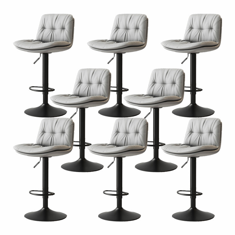 Scandinavian Adjustable Height Bar Stool Leather Upholstered Bar Stool