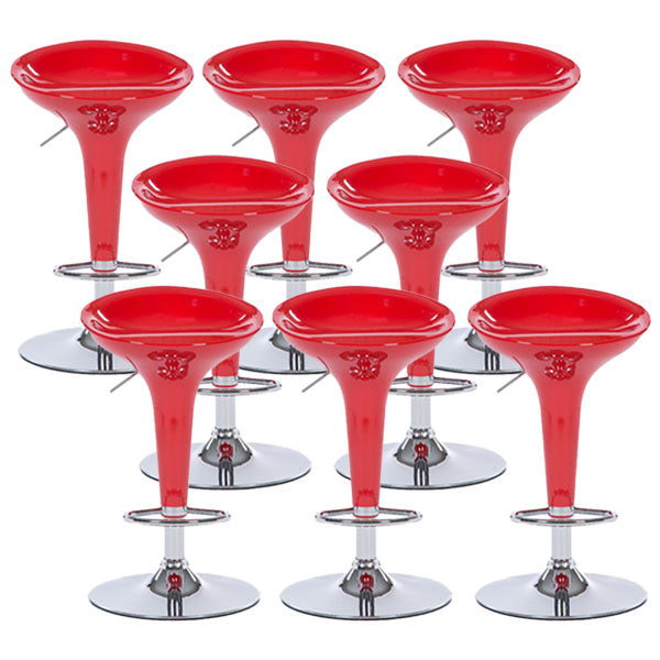 Contemporary Metal Barstool Plastic Low Back Counter Stool with Footrest for Bar