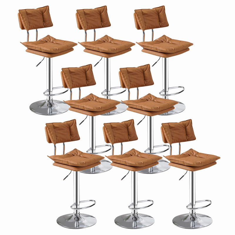 Scandinavian Metal Barstool Fabric Counter Stool with Chrome Base