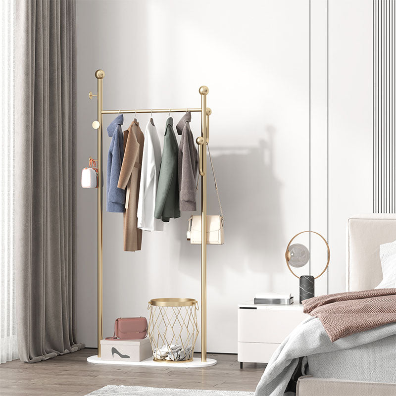Luxurious Metal Hall Hall Tree Caseta de almacenamiento de almacenamiento de pie con ganchos de pelaje
