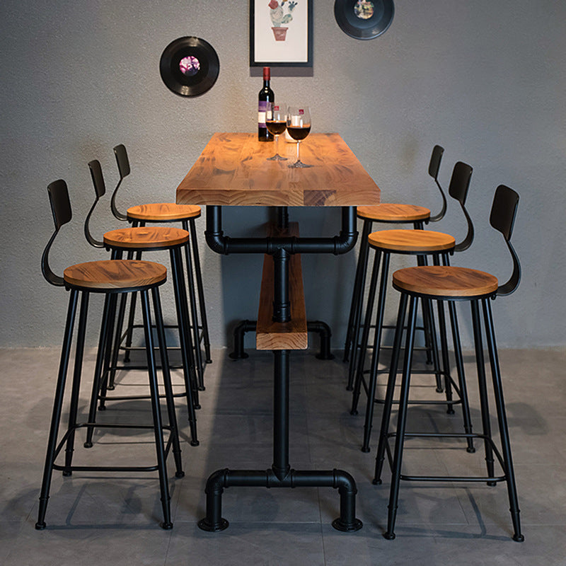 Eigentijdse pubtafel massief hout rechthoekige staaftafel voor binnen