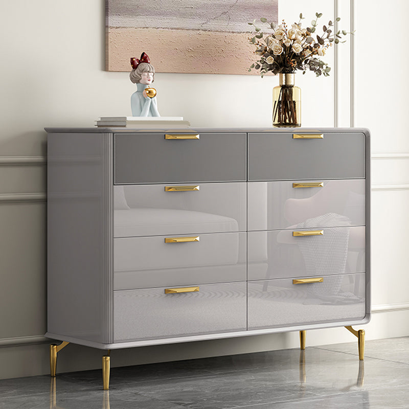 Glam Wooden Storage Chest 16" W Home Chest in Gray with Drawers
