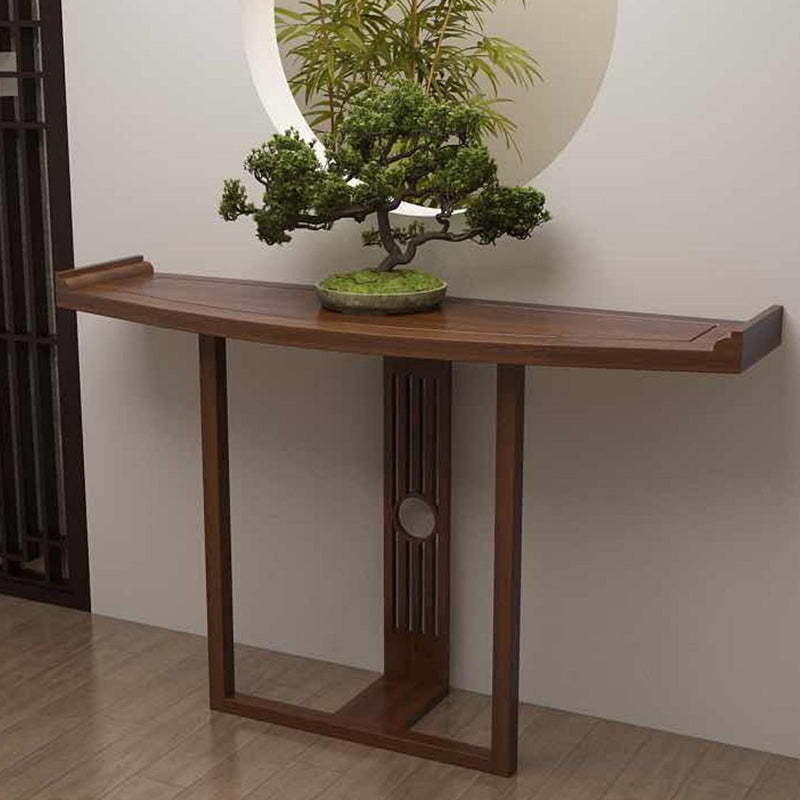 Console ovale da 11,8 "W del tavolo ovale moderno console in legno massiccio