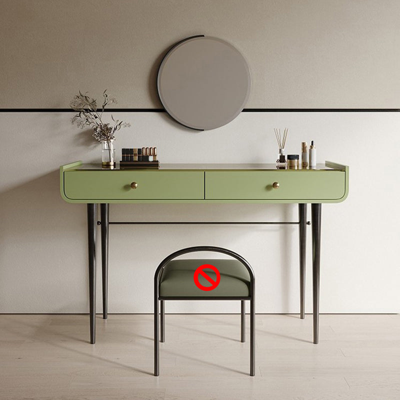 Tables de vanité verte de 16,53 "de largeur de largeur avec 2 tiroirs de rangement