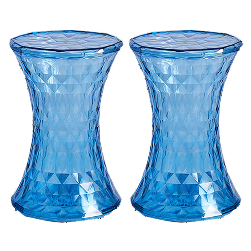 Contemporary 19" Tall Side End Table Plastic Round Side End Table Blue 2 Clearhalo 'Coffee & Accent Tables' 'End & Side Tables' 'end_side_tables' 'furn' 'furn_end_side_tables' 'Furniture' 'Living Room Furniture' 6049640