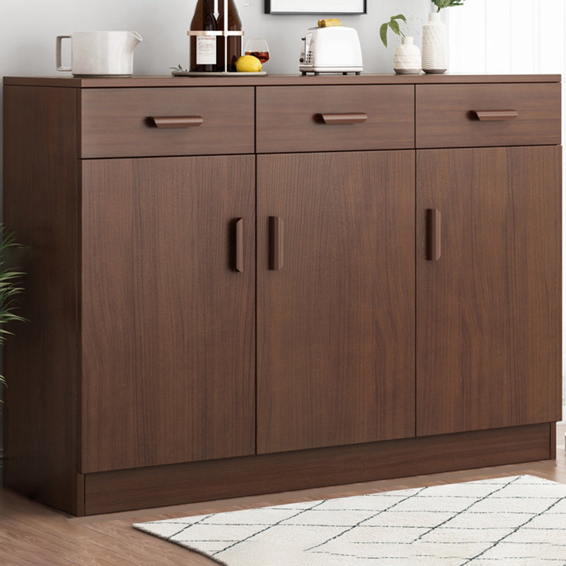 Mid-Century Modern Side Cabinet Brown Accent Cabinet With Doors