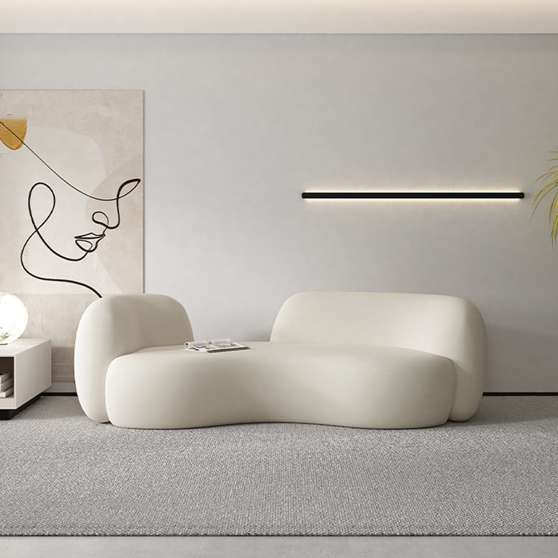 Microfibre blanc contemporain 29,52 "H SOFA DE TRAUDE CURVE CURVE