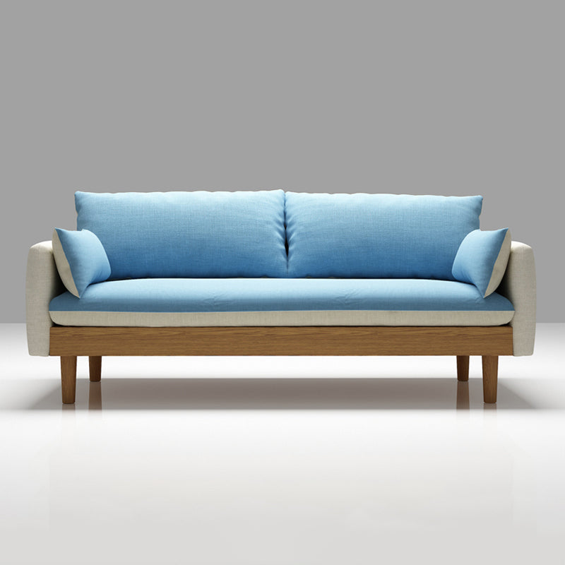 Zeitgenössischer 29,9 "H Baumwollmischung Quadratarmsofa für Wohnung