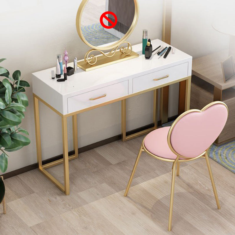 Contador de maquillaje blanco brillante 15.74 "Tablas de tocador de ancho con cajones de almacenamiento