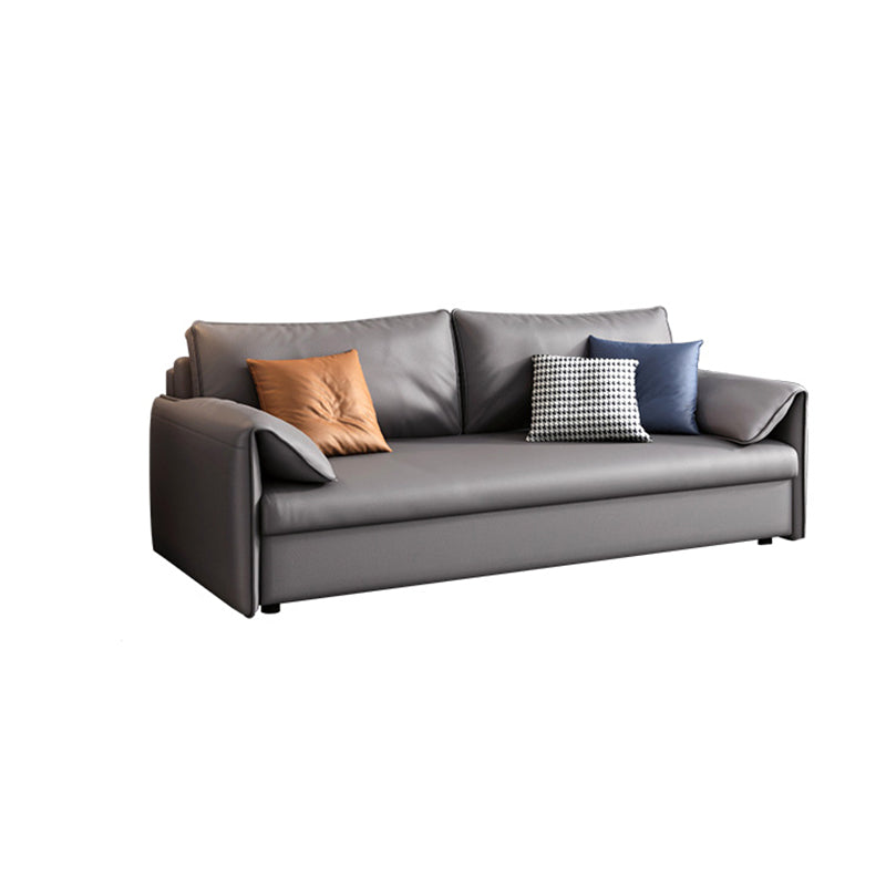 Cama de sofá de brazo de almohada de cuero de cuero sintético para sala de estar para sala de estar