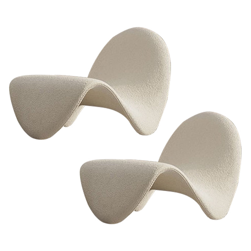 37.79" Wide Armless Chair Tongue Shape Chair with Fixed Backed Off-White 2 Piece Set Clearhalo 'Accent Chairs' 'accent_chairs' 'Chairs & Seating' 'furn' 'furn_accent_chairs' 'Furniture' 'Living Room Furniture' 6056557