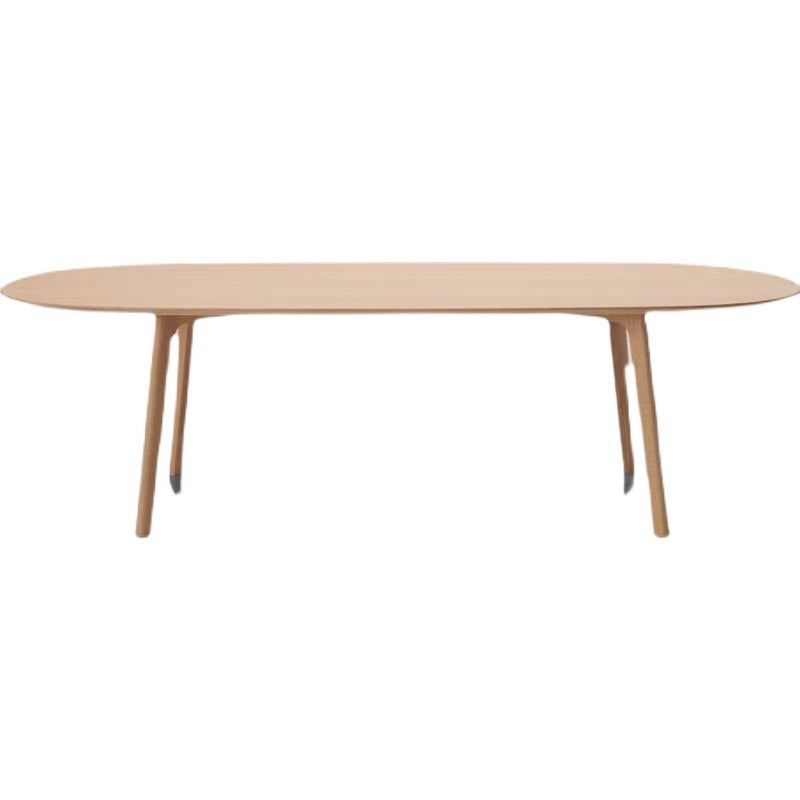 Mesa de comedor de madera sólida ovalada muebles modernos con 4 patas para apartamento
