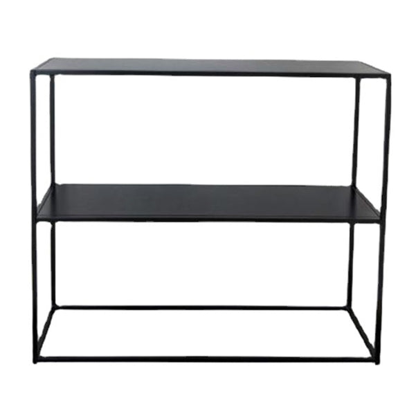 Tavolo da divano di divano console di ferro contemporaneo Tavolino console rettangolare con scaffale per la sala