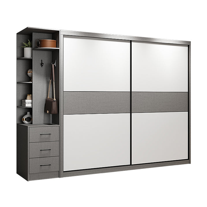 Vestuario de madera de estilo moderno armario de color blanco con puerta corredera