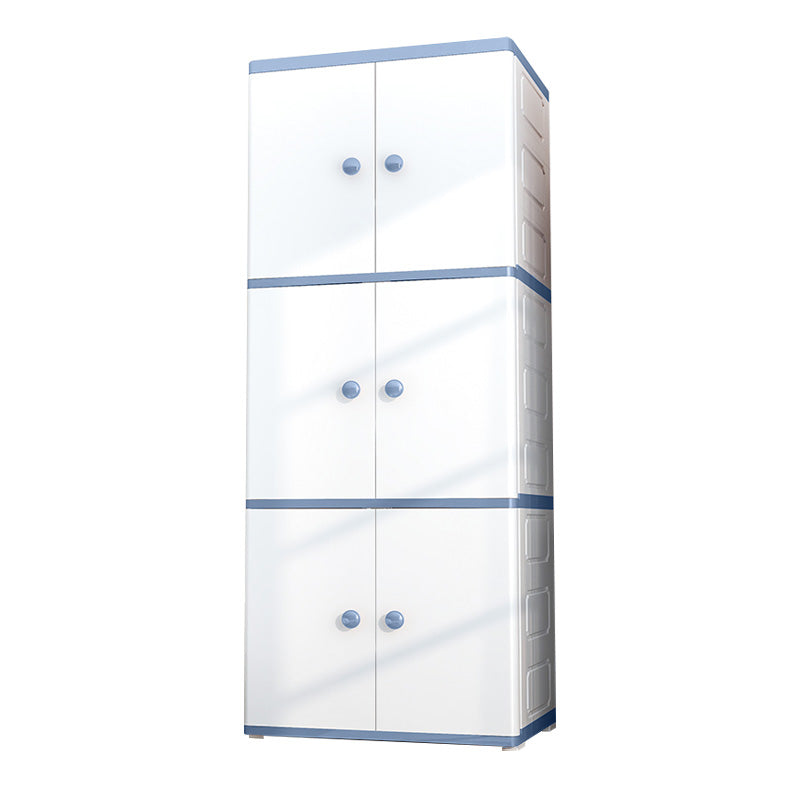 Contemporary Style Wardrobe Armoire Plastic Non-Hanging Armoire with Door