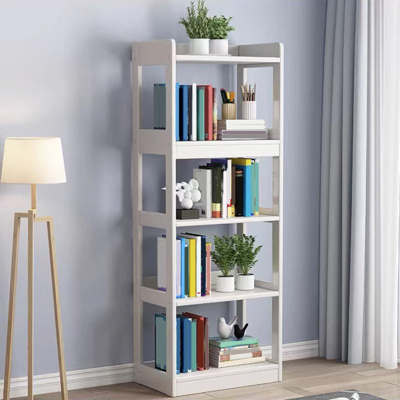 Modem Solid Wood Bookshelf Etagere Bookshelf 62.2" H X 11" W with Rectangular Shelves