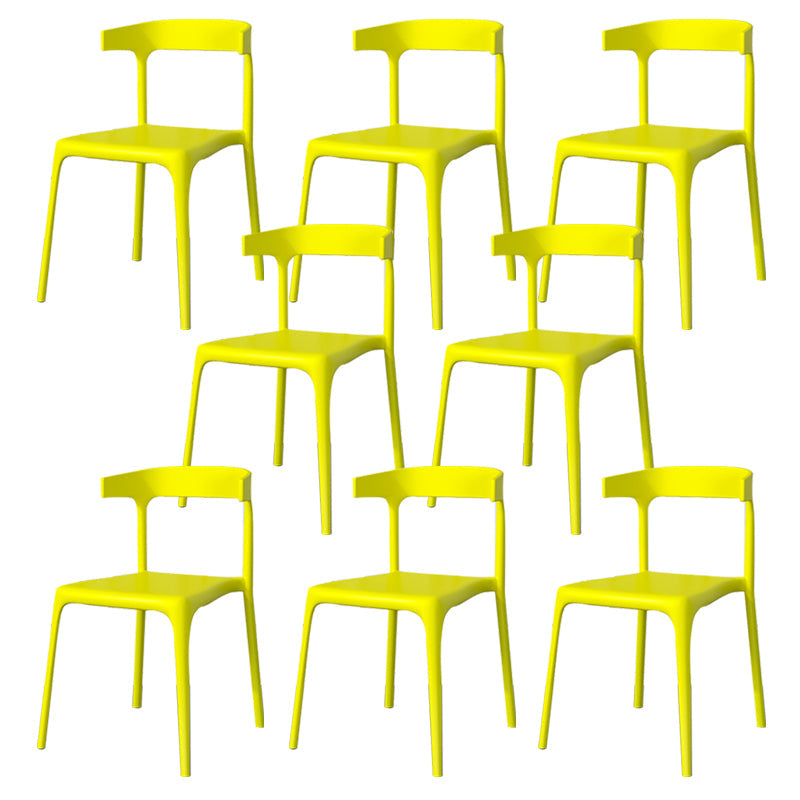 Modern Style Stackable Chair Dining Open Back Armless Chair for Kitchen with Plastic Legs