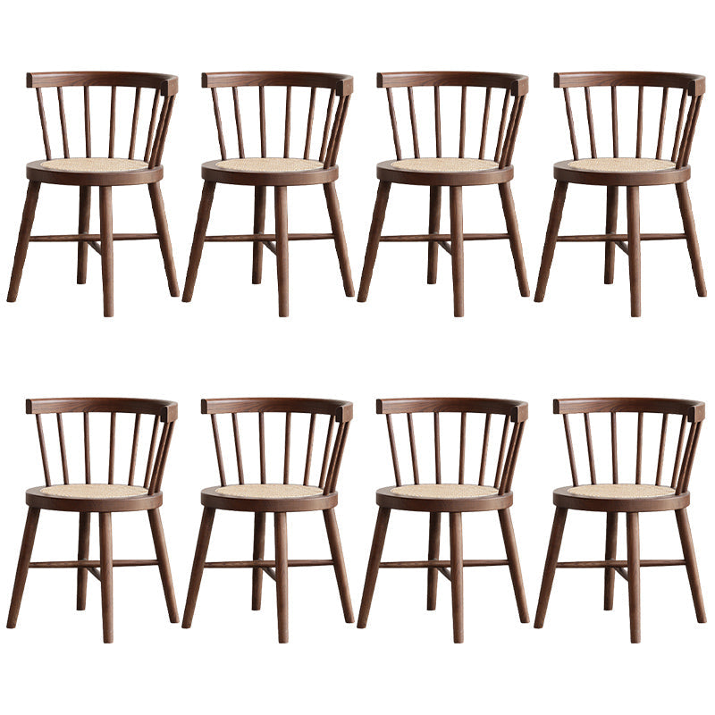 Modern Style Dining Chair Solid Wood Slat Back Side Chair for Home Walnut 8 Piece Set Clearhalo 'Dining Chairs' 'Dining Tables & Seating' 'dining_chair' 'furn' 'furn_dining_chair' 'Furniture' 'Kitchen & Dining Furniture' 6066570
