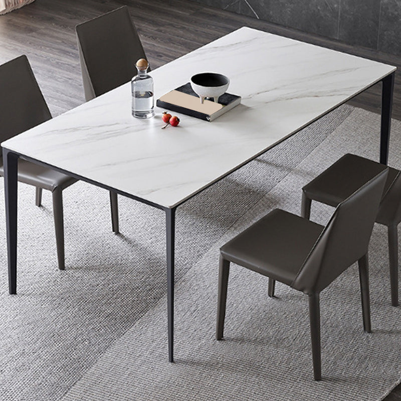 Contemporary Rectangle Dining Table Stone Dining Table with 4 Legs