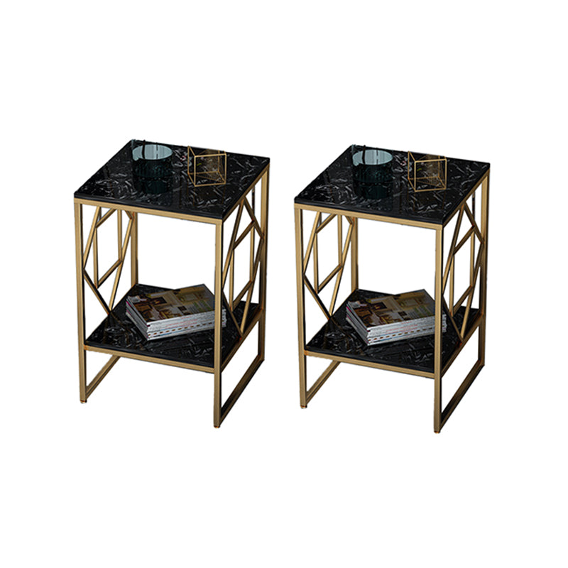 Modern Slate Corner Table Square Side End Table for Living Room