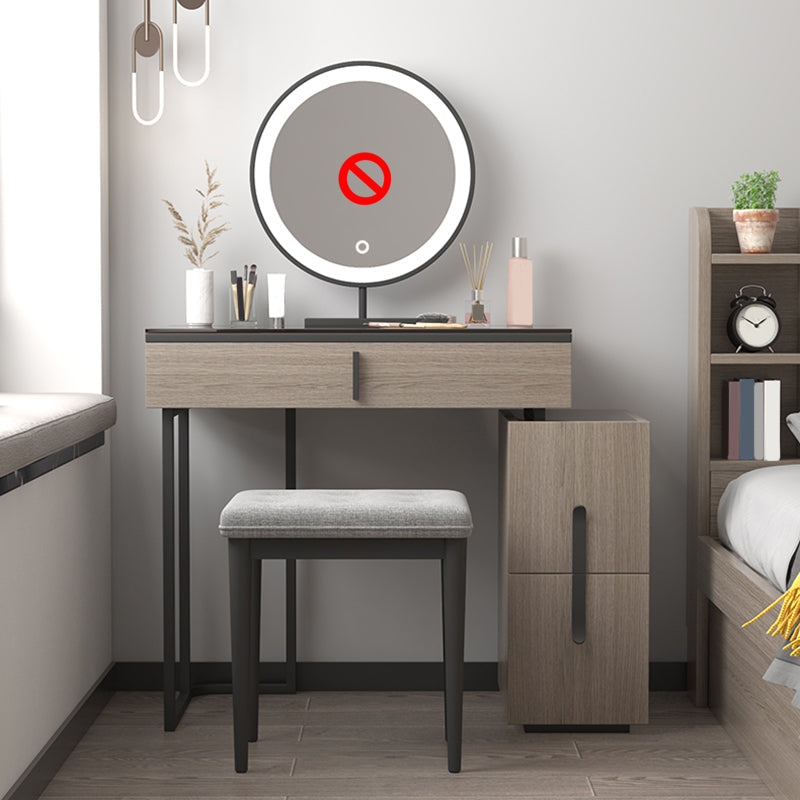 Mesa de tocador de vidrio de trineo con taburete Glam 26.4 "W tocador