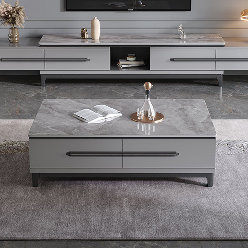 Tavolino top in pietra con 4 gambe in legno e 2 cassetti tavolo da cocktail