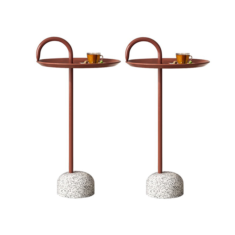 Mesa de esquina de pedestal de la mesa del lado de hierro de mediados de siglo para la sala de estar para la sala de estar