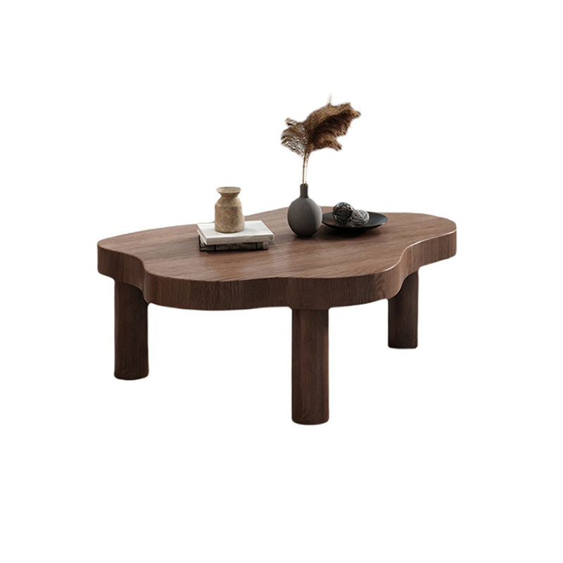 Nordic 3 Legs Cocktail Table Solid Wood Geometric Single Coffee Table Walnut Clearhalo 'Coffee & Accent Tables' 'Coffee Tables' 'coffee_tables' 'furn' 'furn_coffee_tables' 'Furniture' 'Living Room Furniture' 6068619