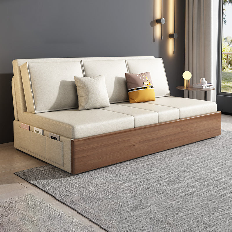 モダンスタイル29.52 "Hフェイクレザーアームレスソファベッドとストレージ