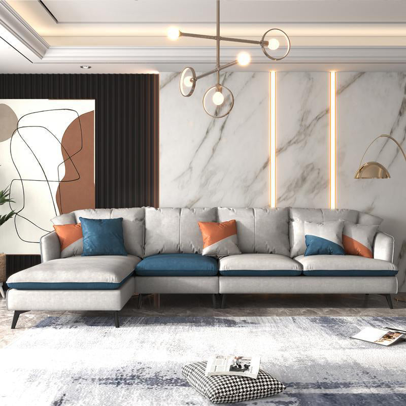 Canapé sectionnel du bras encastré sectionnel en faux cuir en cuir en cuir 3/4