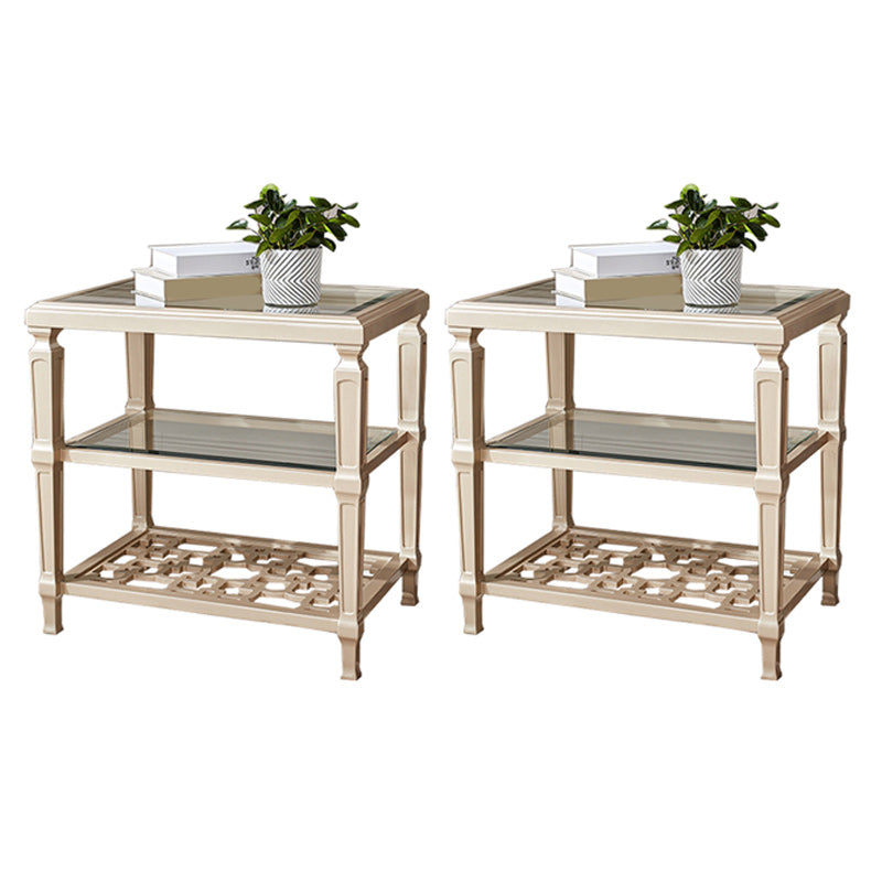 Modernistic Rectangular Side Table 26" Tall 4 Legs End Table