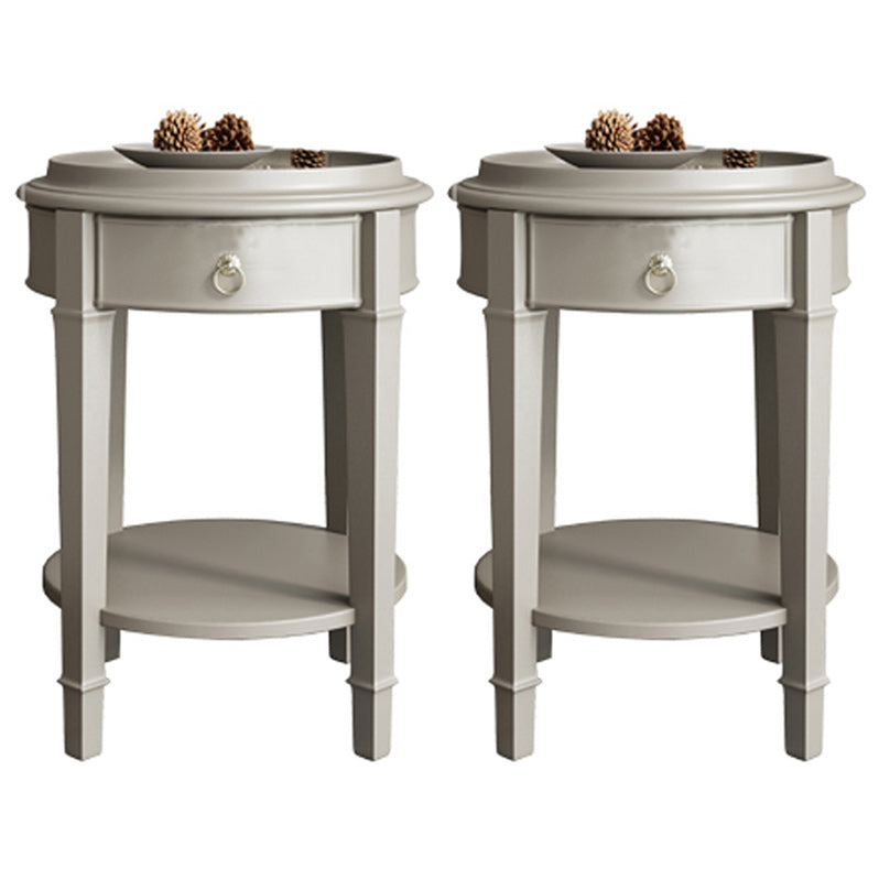 Table nordique de 25,6 "de haut en bois massif en bois rond à double niveau Table