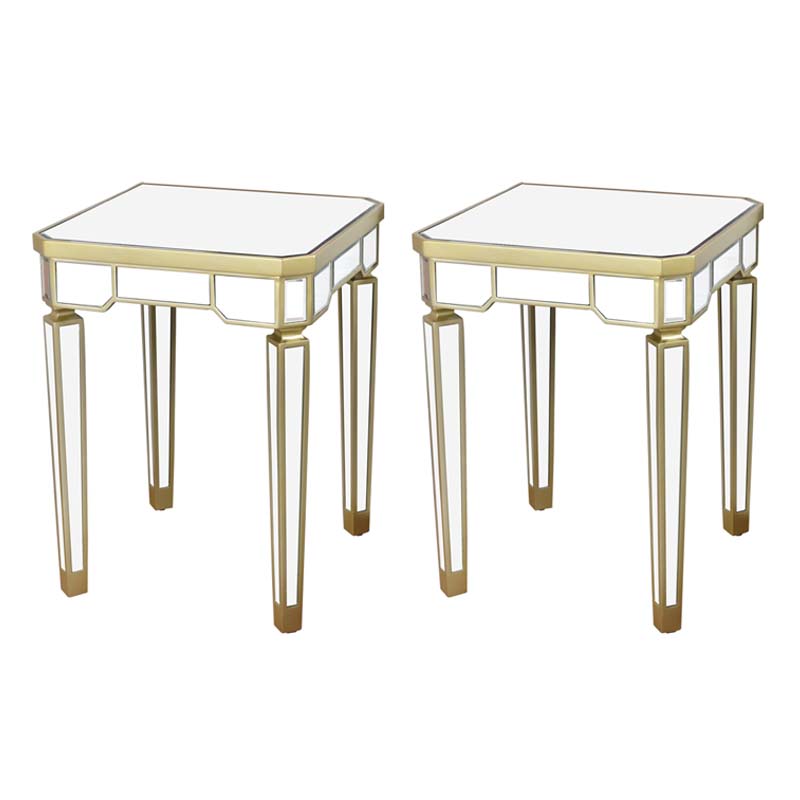 Modern de 25.6 "de altura 4 patas Mesa de vidrio cuadrada Top de vidrio superior