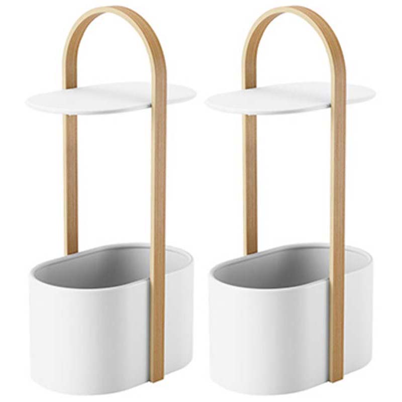 ストレージ、金属製の楕円形のエンドテーブル付きコンテンポラリードラムエンドテーブル