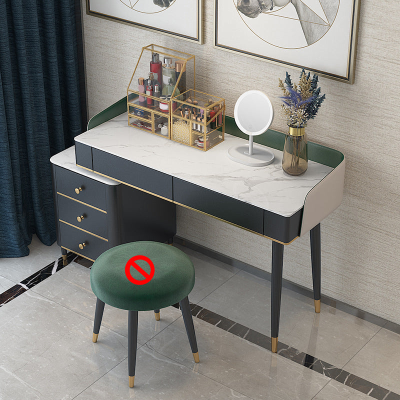 Vanity Set with 2 Storage Drawers Green Make-up Vanity, 15.74" Wide