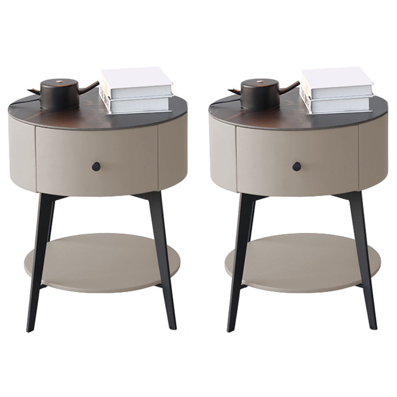 1 tiroir Accent Table Tablette de nuit 21,65 "Table de nuit de lit contemporain avec 1 étagère