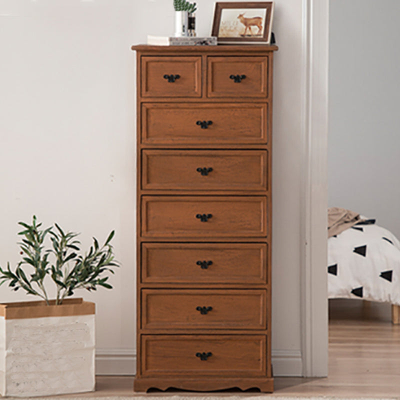 12" W Vertical Lingerie Chest Traditional Bedroom Storage Chest with Drawers 20"L x 12"W x 49"H Red Brown Clearhalo 'Bedroom Furniture' 'Dressers & Chests' 'dressers_chests' 'furn' 'furn_dressers_chests' 'Furniture' 6071024