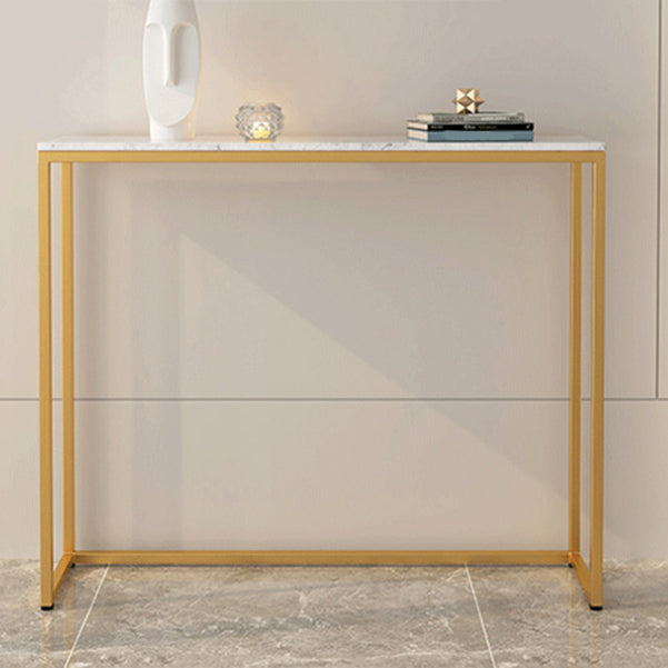 Tavolo accento console rettangolare glam tavolo da divano console di finitura antica in marmo
