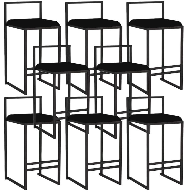 Indoor Counter Stool Nordic Metal Low Back Bar Stool with Upholstered