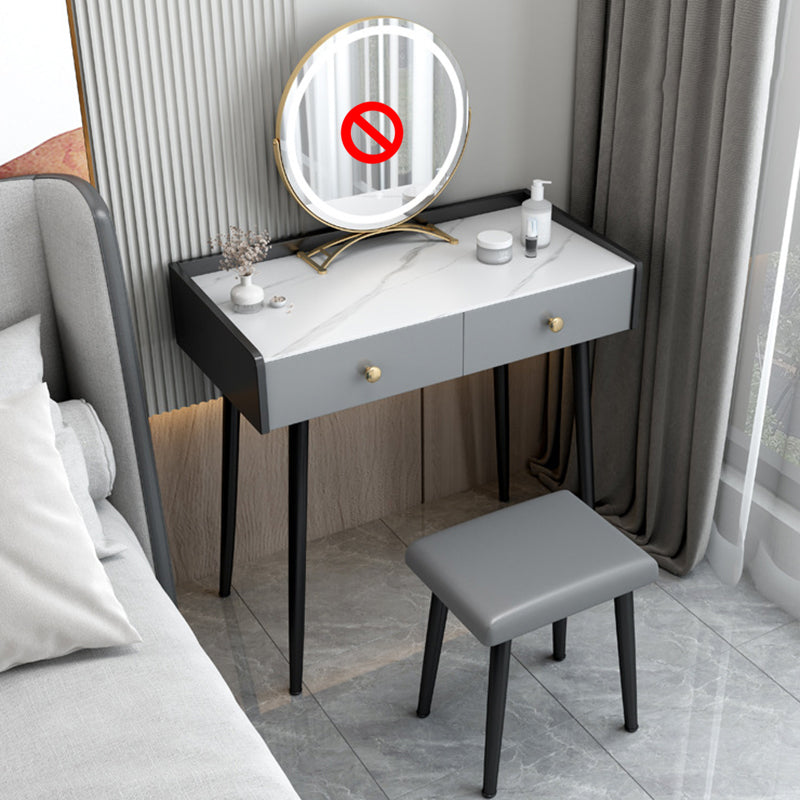 Modern Compact Makeup Vanity 1/2 Cassette da toeletta con sgabello imbottito