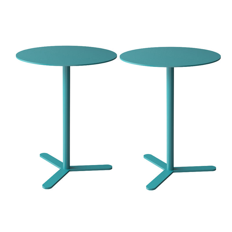 Mid-Century Metal Side End Table Pedestal Corner Table for Living Room