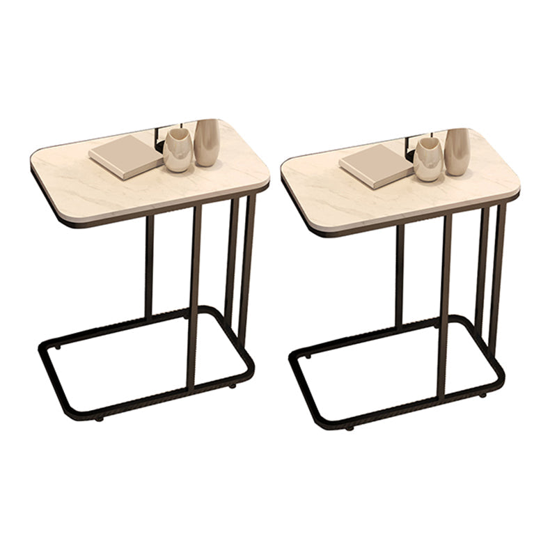 19.7" W Modern End Table Rectangular Slate C Sofa Side Table Black White 2 Clearhalo 'Coffee & Accent Tables' 'End & Side Tables' 'end_side_tables' 'furn' 'furn_end_side_tables' 'Furniture' 'Living Room Furniture' 6084741