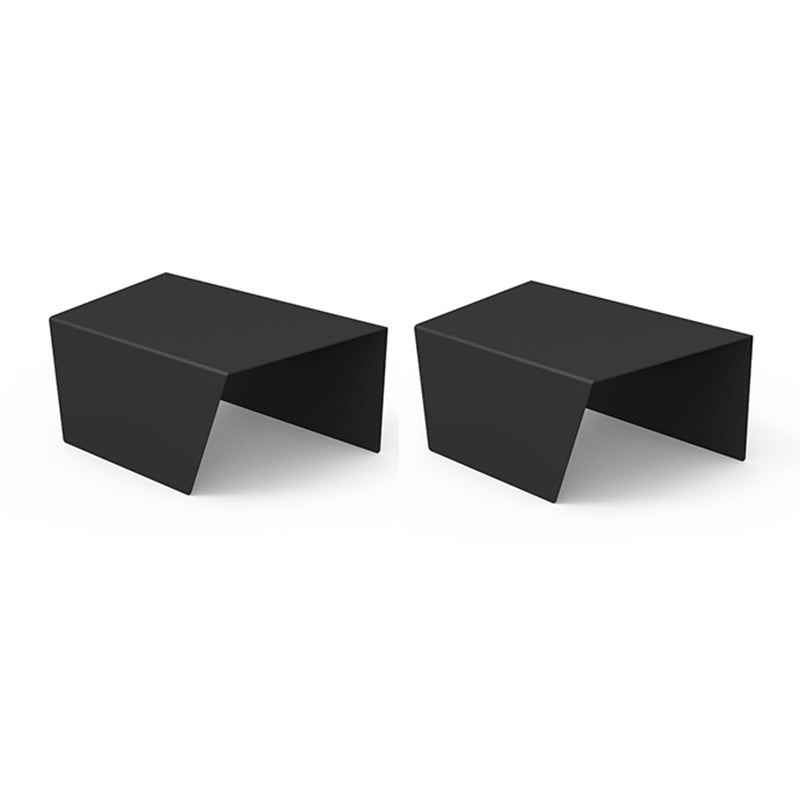 11.8-Inch Tall End Table Sled Metal Geometric Sofa Side Table 24"L x 14.5"W x 12"H Black 2 Clearhalo 'Coffee & Accent Tables' 'End & Side Tables' 'end_side_tables' 'furn' 'furn_end_side_tables' 'Furniture' 'Living Room Furniture' 6084826