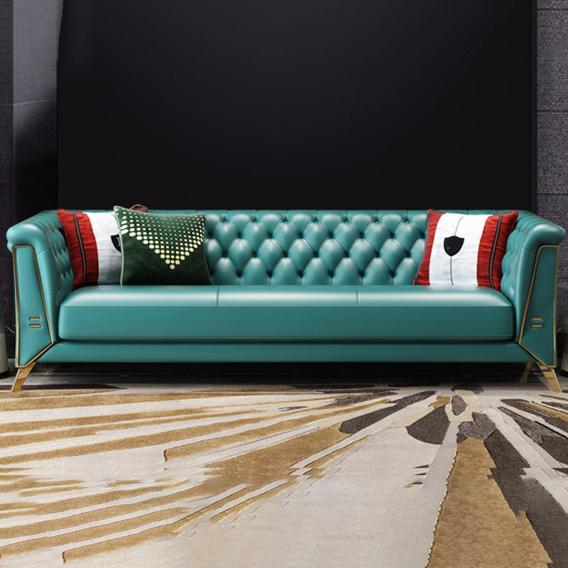 Zeitgenössischer Tufted Rücken Chesterfield Sofa Echtes Leder -Armarmof Sofa