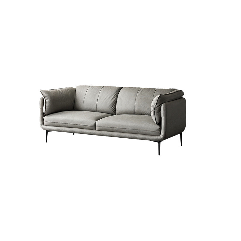 Moderne Kunstledersofa-fleckresistenter Smoking-Sofa in Grau