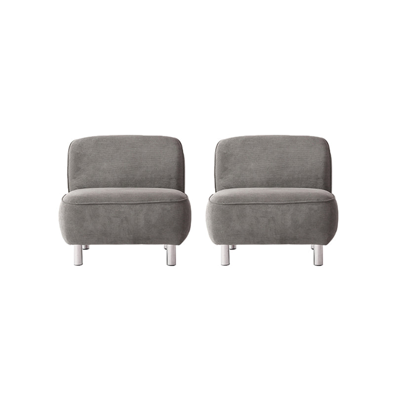 Corduroy 25.98" Wide Armless Chair Basic Four Leg Chair for Living Room Light Gray 2 Piece Set Clearhalo 'Accent Chairs' 'accent_chairs' 'Chairs & Seating' 'furn' 'furn_accent_chairs' 'Furniture' 'Living Room Furniture' 6085221