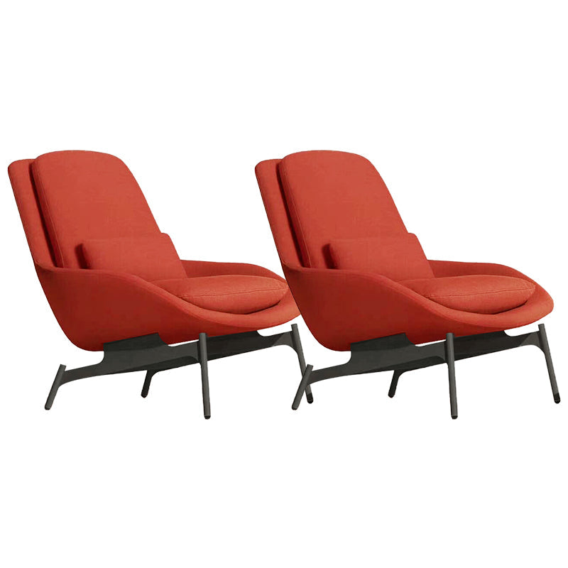 Linen Armless Chair 29.52" Wide Accent Chair with Cushion Back for Living Room Orange-Red 2 Piece Set Clearhalo 'Accent Chairs' 'accent_chairs' 'Chairs & Seating' 'furn' 'furn_accent_chairs' 'Furniture' 'Living Room Furniture' 6085287