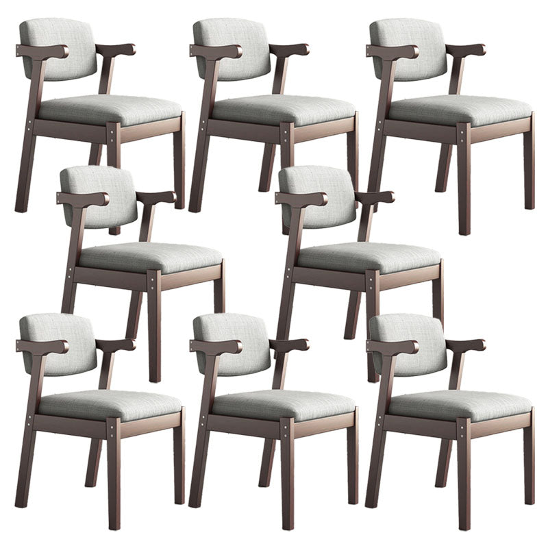 Contemporary Style Chair Armless Open Back Chair with Wood Legs for Home Walnut 8 Piece Set Clearhalo 'Dining Chairs' 'Dining Tables & Seating' 'dining_chair' 'furn' 'furn_dining_chair' 'Furniture' 'Kitchen & Dining Furniture' 6086239