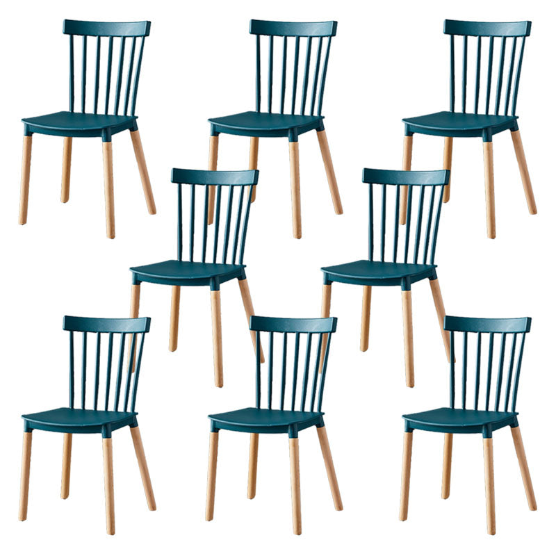 Contemporary Style Chair Dining Armless Dining Chairs with Wooden Legs for Home Blackish Green 8 Piece Set Clearhalo 'Dining Chairs' 'Dining Tables & Seating' 'dining_chair' 'furn' 'furn_dining_chair' 'Furniture' 'Kitchen & Dining Furniture' 6086479