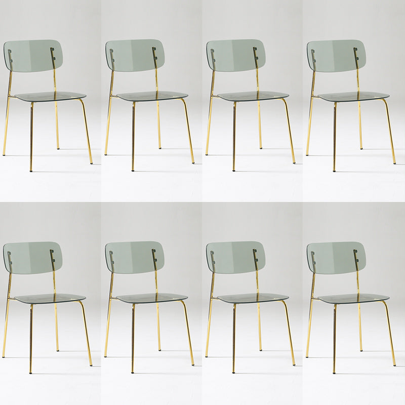 Chaise de salle à manger sans bras industrielle Plastique ouverte de dossier arrière avec base en métal